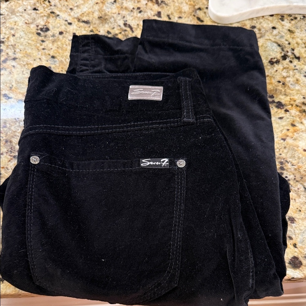 Seven7 Classic Black Velvet Trousers